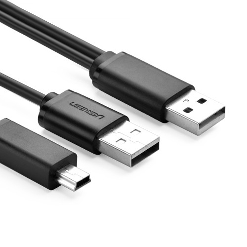 Cáp USB 2.0 to mini USB dài 1m có nguồn Ugreen UG-10347
