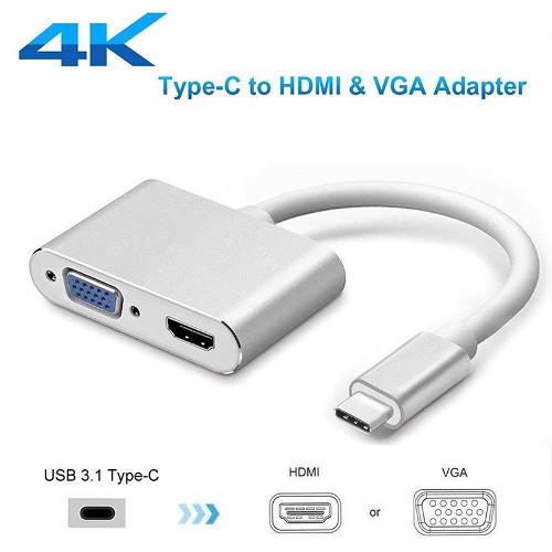 For Macbook 3.0 usb-c konverter usb - 3.1 typ c - vga - kabel adapter 3 in 1 