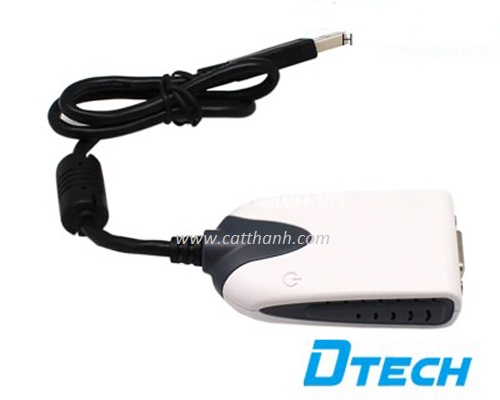 Cáp chuyển đổi USB sang VGA Dtech DT-6510