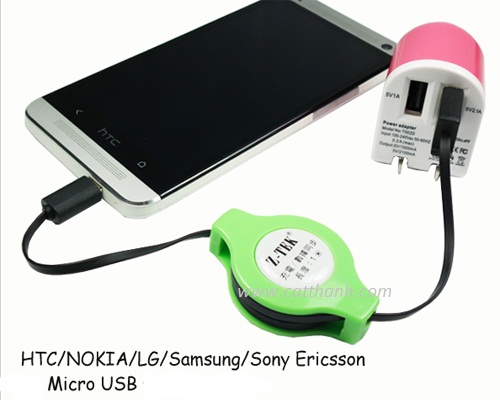 Cáp chuyển đổi micro usb to usb dùng cho HTC, Samsung Ztek