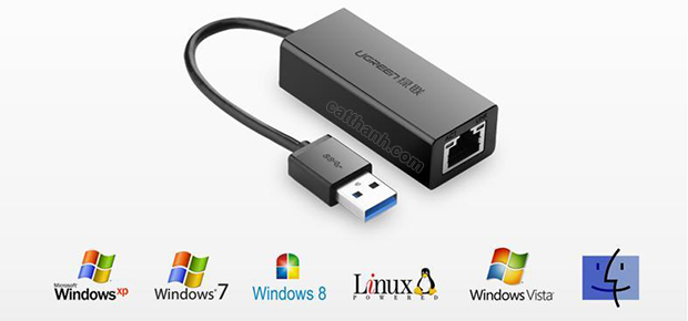 Cáp USB 3.0 to Lan 10/100/1000Mbps Ugreen UG-20256