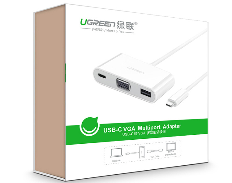 Cáp chuyển USB Type C sang USB và VGA Ugreen UG-30376