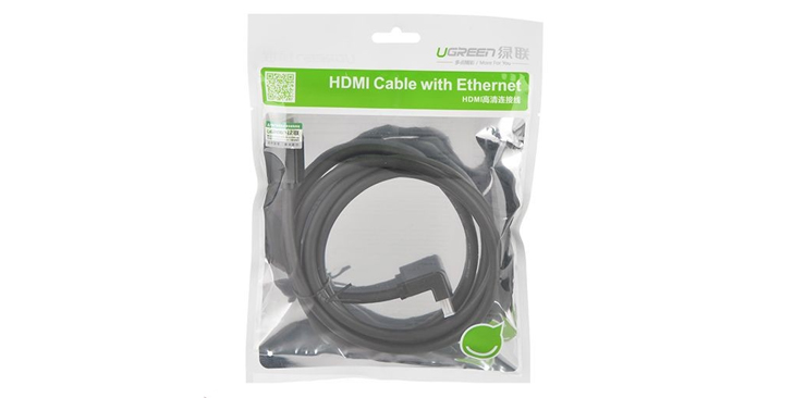Cáp HDMI 2m Ugreen UG-10173 : dây HDMI bẻ góc 90 độ 3D, 4K×2K